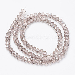 Chapelets de perles en verre transparent électrolytique&nbsp;EGLA-A034-T4mm-E09