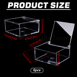 Boîtes d'emballage en acrylique transparentes avec couvercle rabattable&nbsp;CON-WH0110-36A