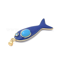 Micro pesce ottone spianare pendenti zirconi&nbsp;KK-K408-49G-09