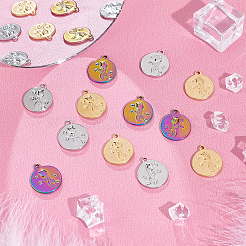 24 pieza de 3 colores de acero inoxidable 304 con rhinestone&nbsp;STAS-DC0010-54