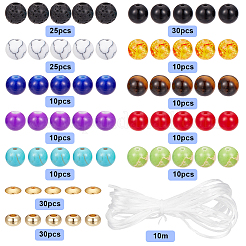 DIY-Set zur Herstellung von Stretch-Armbändern aus natürlichen und synthetischen gemischten Edelsteinen mit runden Perlen&nbsp;DIY-SC0024-65