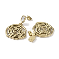 Orecchini a bottone in acciaio inossidabile 304 a forma di conchiglia&nbsp;EJEW-L283-041G