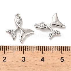 Pendenti in zirconi cubici trasparenti in micro pavè di ottone&nbsp;KK-C054-16P