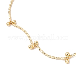 Messing-Gliederketten mit gebogenen Stangen und runden Kugel-Charm-Kettenarmbändern&nbsp;BJEW-JB12187