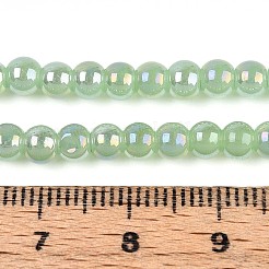 Galvanisierte imitatorische Jade Glasperlen Stränge&nbsp;LS-GLAA-T032-J4mm-AB03
