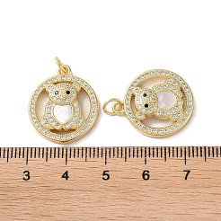 Pendentifs avec zircon cubiques à micro-pavés en laiton&nbsp;KK-B083-39D-G