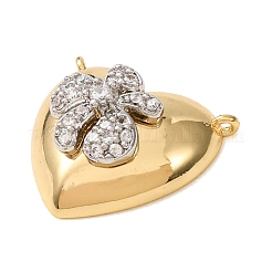 Pendentifs en laiton micro pavé de zircone cubique transparent pour la saint-valentin&nbsp;KK-C264-16A-G