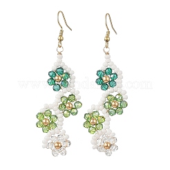 Ohrringe mit Blumenmotiv aus Glasperlen&nbsp;EJEW-MZ00775-02