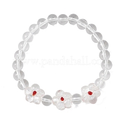 Bracelets extensibles en perles de verre cristal pour femmes&nbsp;BJEW-JB12791-01