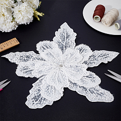 3d Blumen-Glasperlen-Gaze-Tuch zum Aufnähen von Applikationen&nbsp;PATC-WH0008-93A