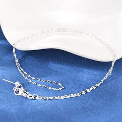 Collares de cadena de latón con deslizador ajustable de 1.5 mm para hombres y mujeres&nbsp;NJEW-L012-10S