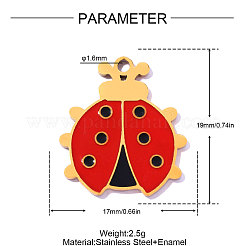 304 Edelstahl-Emaille-Anhänger&nbsp;STAS-OY019-53G