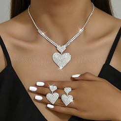 Set di collane con ciondolo a forma di cuore in ottone&nbsp;WGA2345-01