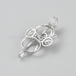 Perlenkäfiganhänger aus Sterlingsilber&nbsp;STER-WH0008-87