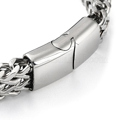 Bracelets à maillons croisés en acier inoxydable 304 avec placage ionique (IP) pour hommes et femmes&nbsp;BJEW-D031-25GP