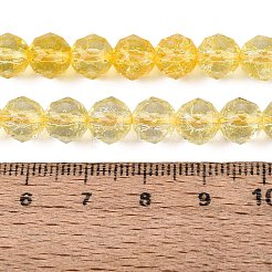Brins de perles de verre transparentes craquelées&nbsp;GLAA-Q108-02A-15