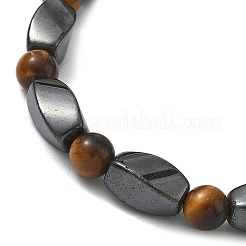 Tigre naturale braccialetti di stirata occhio tondo&nbsp;X-BJEW-G072-14