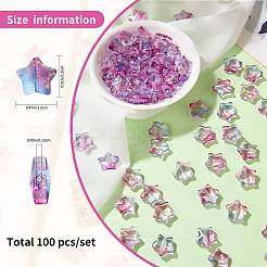 100 perles de verre artisanales de couleur dégradée&nbsp;DIY-SZ0010-51F