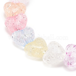 Bracciale elasticizzato da donna con perline a cuore in acrilico color caramello&nbsp;BJEW-JB08240