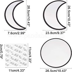 Mondphasenspiegel aus Acrylholz&nbsp;DIY-WH0167-48B