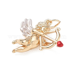 Pendentifs en laiton avec émail rouge&nbsp;KK-CBAF749-02B