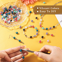 100 Stück 8 Farben Glasperlen runde Perlen Verbinder Charms&nbsp;FIND-YS0001-21