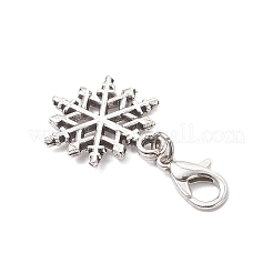 9 pendentif décoratif en alliage en forme de flocon de neige pour Noël&nbsp;HJEW-JM04451