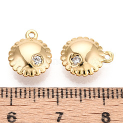 Pendentifs en laiton zircon cubique transparent&nbsp;KK-T078-13G