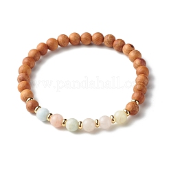 Ensemble de bracelets de perles de morganite naturelle pour hommes femmes cadeau&nbsp;BJEW-JB06769