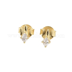 925 Ohrstecker aus Sterlingsilber mit klarem Zirkonia&nbsp;EJEW-Q032-01F-G