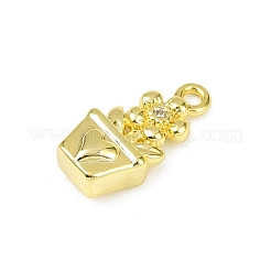 Pendentifs en zircone cubique clair en laiton&nbsp;KK-L238-08G