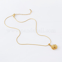 3 collier élégant avec pendentif rose en acier inoxydable pour femme&nbsp;QZ9315