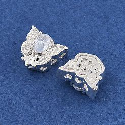 Perles de placage en laiton avec zircone cubique de micro pave&nbsp;KK-F879-08S