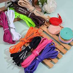 32pcs 16 Farben Polyester flache benutzerdefinierte Schnürsenkel&nbsp;AJEW-SZ0001-91