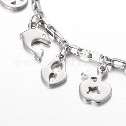 Anlaufgeschützte Charm-Armbänder aus Edelstahl&nbsp;BJEW-JB01927
