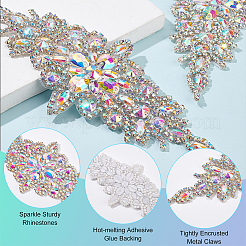 4 Stück Blumen-Glitzerglas-Hotfix-Strass&nbsp;FIND-FG0005-50