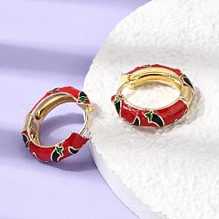 Ohrringe aus Messing mit Emaille-Muster und Chili-Motiv&nbsp;EJEW-G471-02G