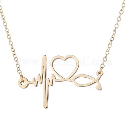 Colliers pendentifs en acier inoxydable avec stéthoscope et battement de cœur pour femmes&nbsp;WG4E3E7-01