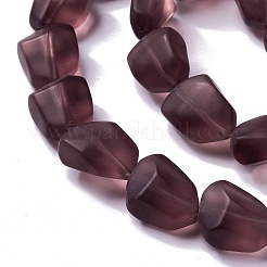 Brins de perles de verre dépoli transparent&nbsp;FGLA-S001-M02