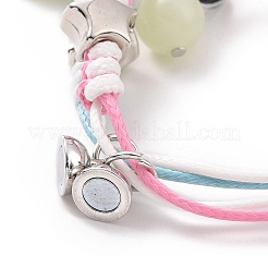 2 pz 2 perline luminose di colore e set di braccialetti con ciondoli smaltati in lega&nbsp;VALE-PW0001-028A