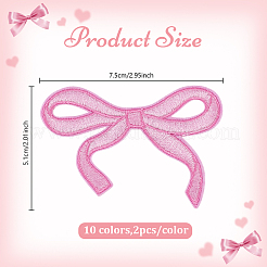 Aufnäher aus Polyester mit Schleife und Stickgarn zum Aufbügeln/Aufnähen&nbsp;PATC-WH0012-99