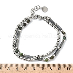 Perles multibrins en turquoise africaine naturelle (jaspe) et hématite synthétique non magnétique&nbsp;BJEW-Z148-05P-05