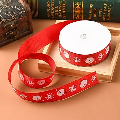 1 rollo de cintas de grogrén de poliéster con estampado navideño&nbsp;OCOR-YW0001-05C