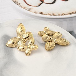 Orecchini a farfalla in acciaio inossidabile 304&nbsp;EJEW-K268-65G