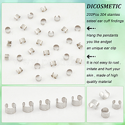 200 pz. 304 acciaio inossidabile per polsini auricolari&nbsp;FIND-DC0002-20