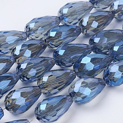 Chapelets de perles en verre électroplaqué&nbsp;X-EGLA-D015-15x10mm-32