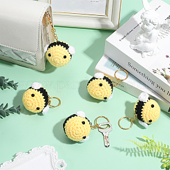 8 porte-clés abeilles en laine crochetée&nbsp;KEYC-ME00023