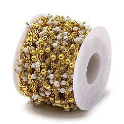 Chaînes de perles en howlite naturelle à facettes faites à la main&nbsp;CHC-L050-02G-06