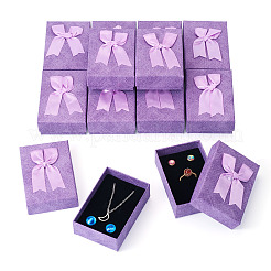 Rechteckige Geschenkboxen zur Aufbewahrung von Schmucksets aus Papier mit Schleife&nbsp;CON-TAC0014-12B