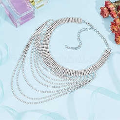1 Stück Messing-Strass-Cup-Ketten mehrschichtige Halskette&nbsp;NJEW-FG0001-12